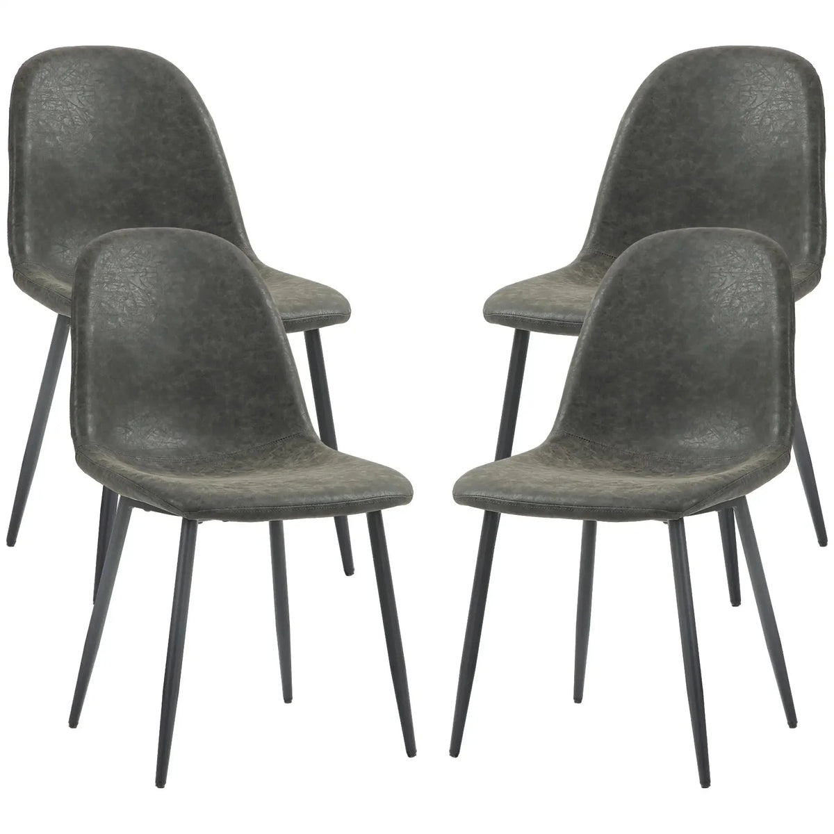 Aosom Faux Leather Upholstered Retro Dining Chairs (Set of 4), image 1