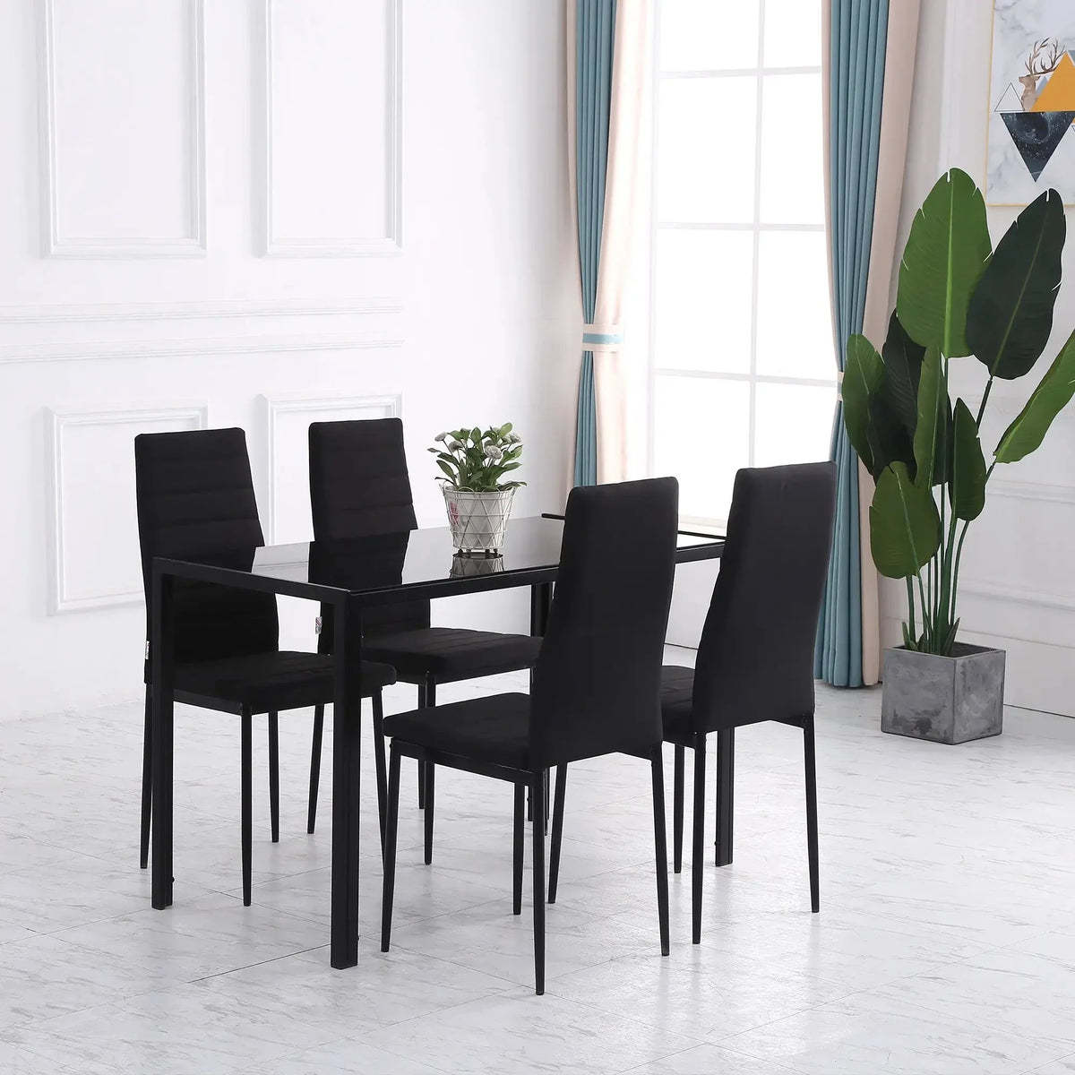 Aosom High Back Dining Chairs With Upholstered Faux Leather (Set of 4), image 6