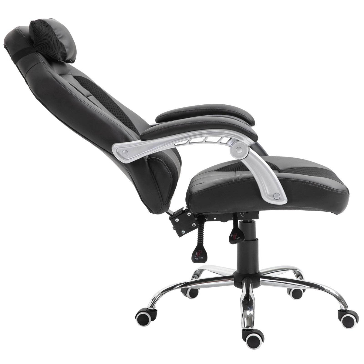 Aosom Ergonomic Swivel Recliner Height Adjustable Racing Office Gaming Chair in Faux Leather, image 13