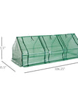 Aosom Long Tunnel 3 Door Metal and Plastic Portable Backyard Greenhouse in Green, image 3