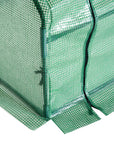 Aosom Long Tunnel 3 Door Metal and Plastic Portable Backyard Greenhouse in Green, image 6