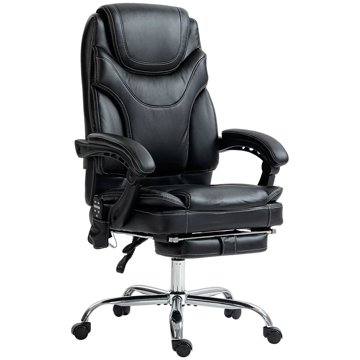 Aosom Faux Leather Heated Massage Office Chair With 6 Point Vibration, image 2