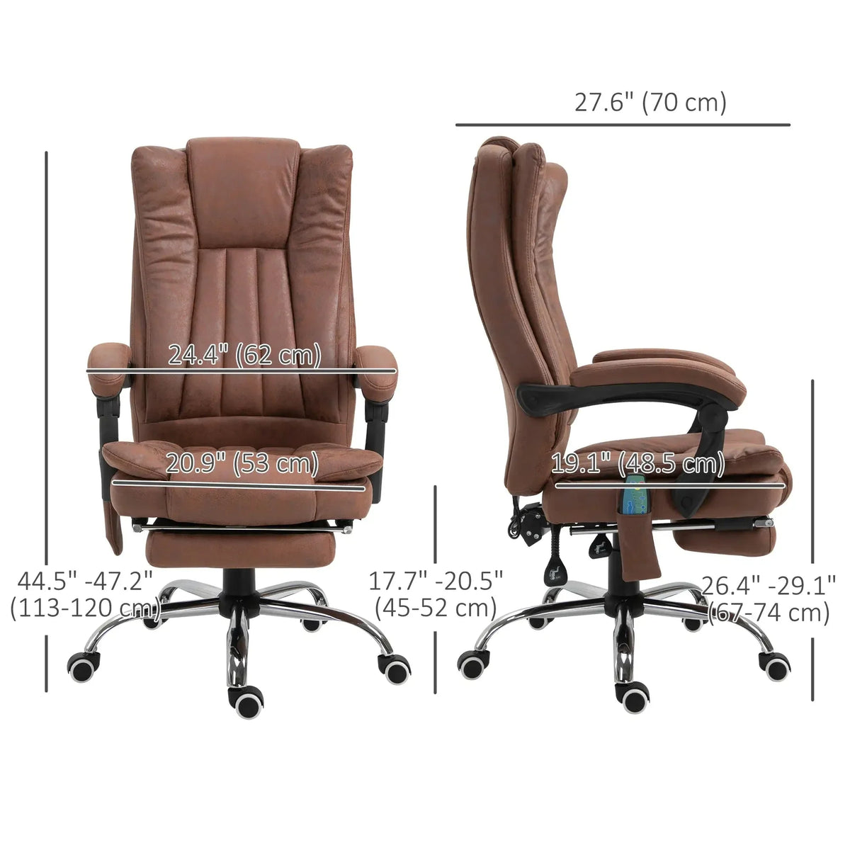 Aosom Micro Fiber Massage Office Chair with 6 Point Vibration, image 3