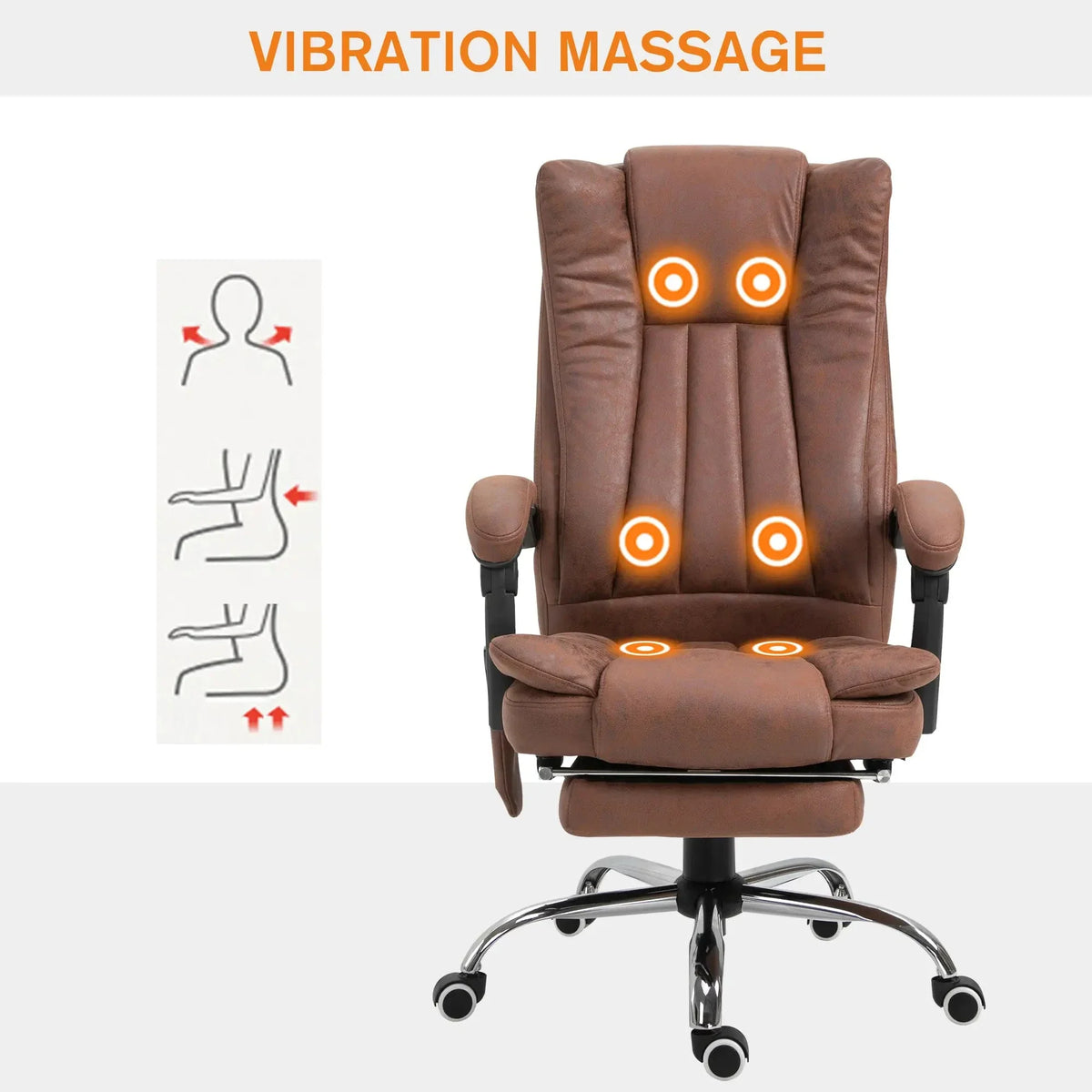 Aosom Micro Fiber Massage Office Chair with 6 Point Vibration, image 6