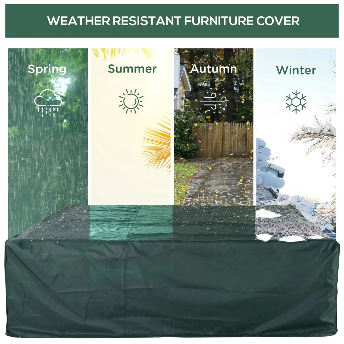 Aosom Water Resistant Outdoor Patio Furniture Set Cover in Green, image 5