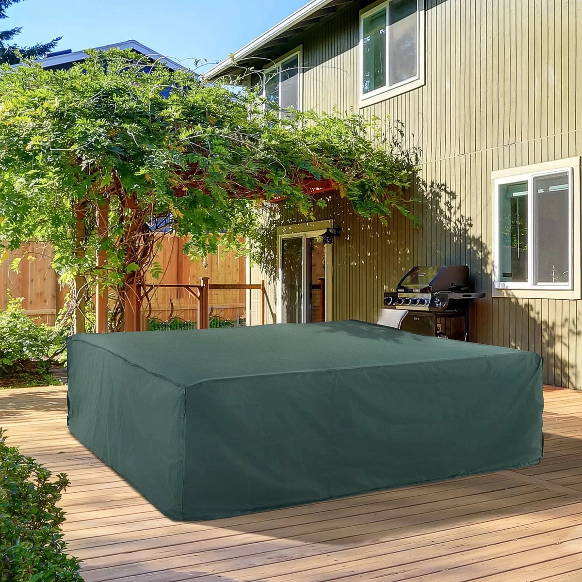 Aosom Water Resistant Outdoor Patio Furniture Set Cover in Green, image 1