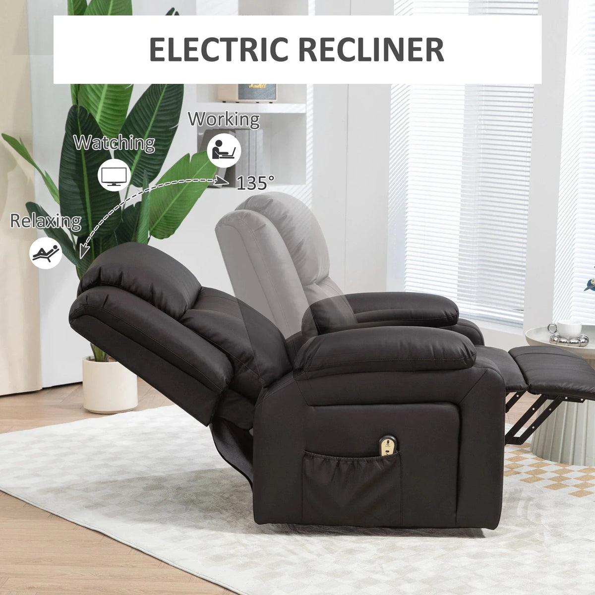 Aosom Faux Leather Upholstered Power Lift Recliner Chair, image 5