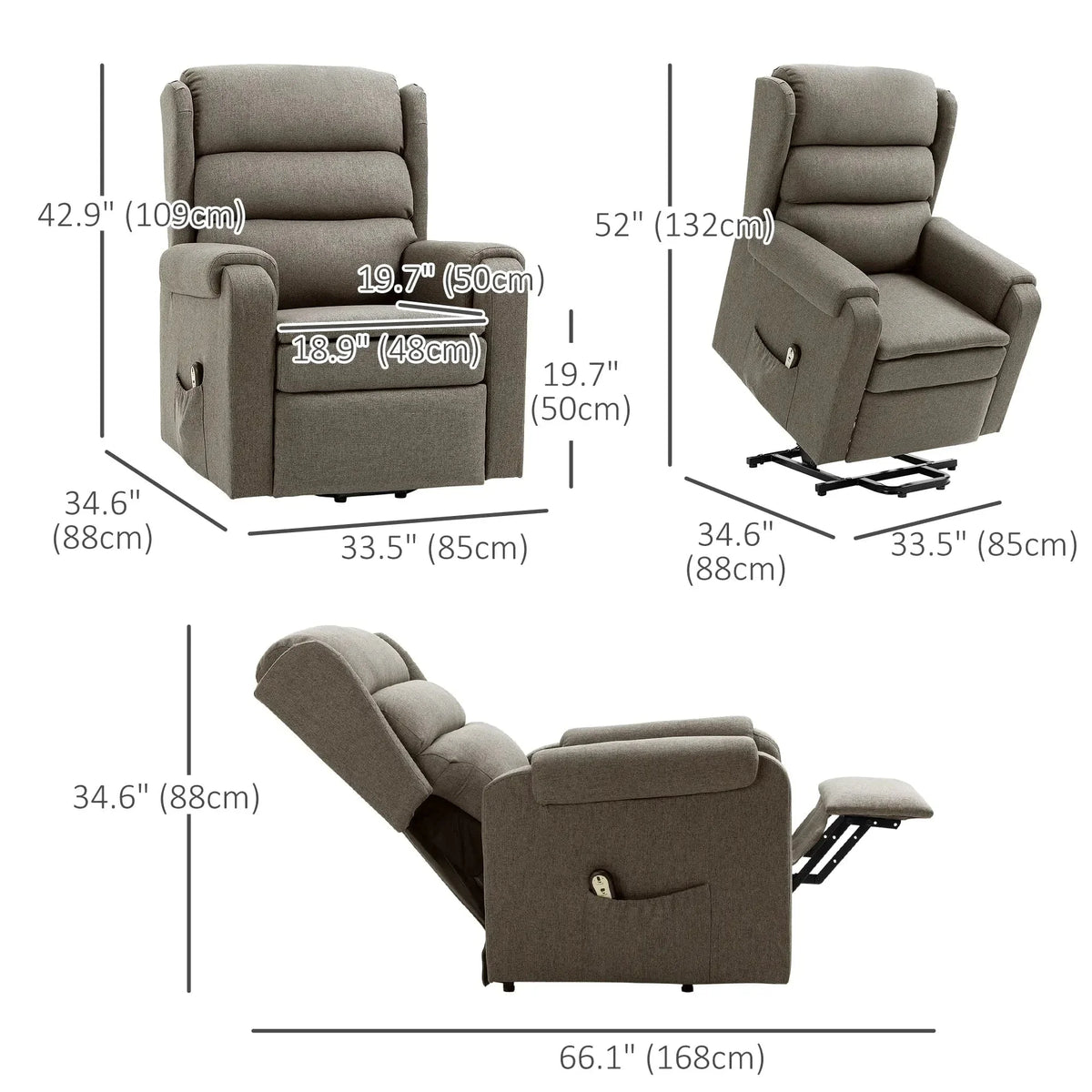 Aosom Lift Power Recliner Chair, image 3