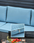 Aosom 3 Piece Modern Outdoor Patio Hand Woven Rattan Wicker Sectional Sofa with Coffee Table, image 6