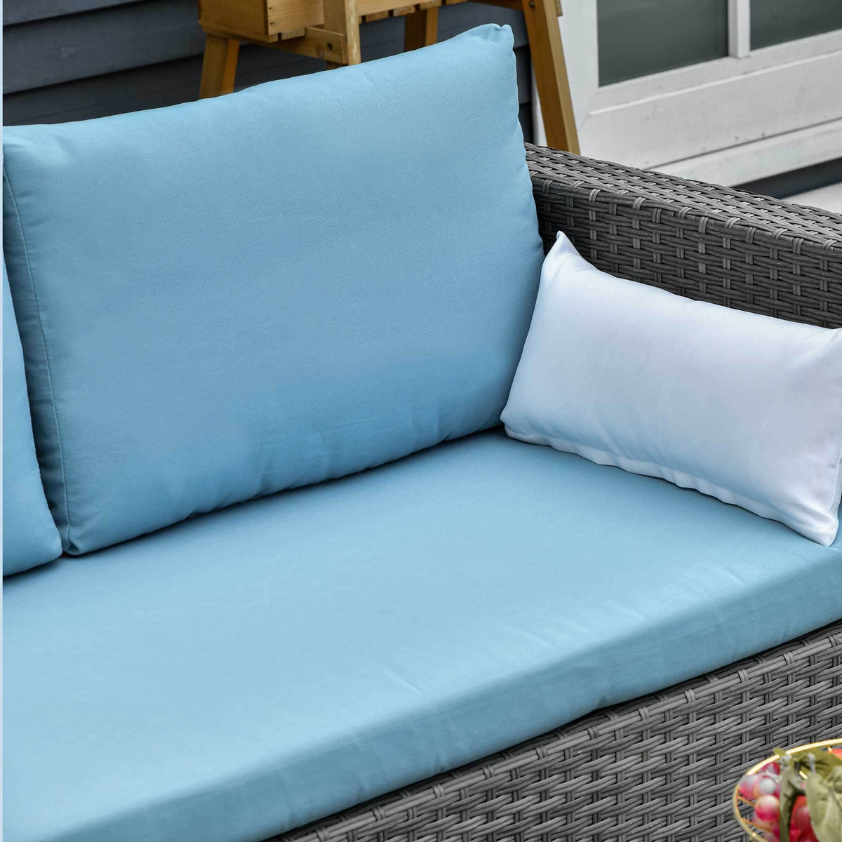 Aosom 3 Piece Modern Outdoor Patio Hand Woven Rattan Wicker Sectional Sofa with Coffee Table, image 7