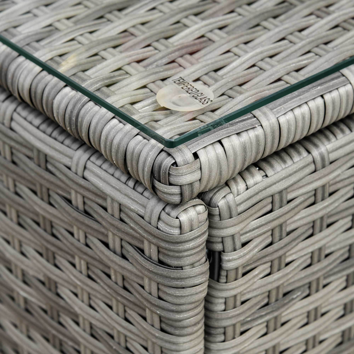 Aosom 3 Piece Modern Outdoor Patio Hand Woven Rattan Wicker Sectional Sofa with Coffee Table, image 8