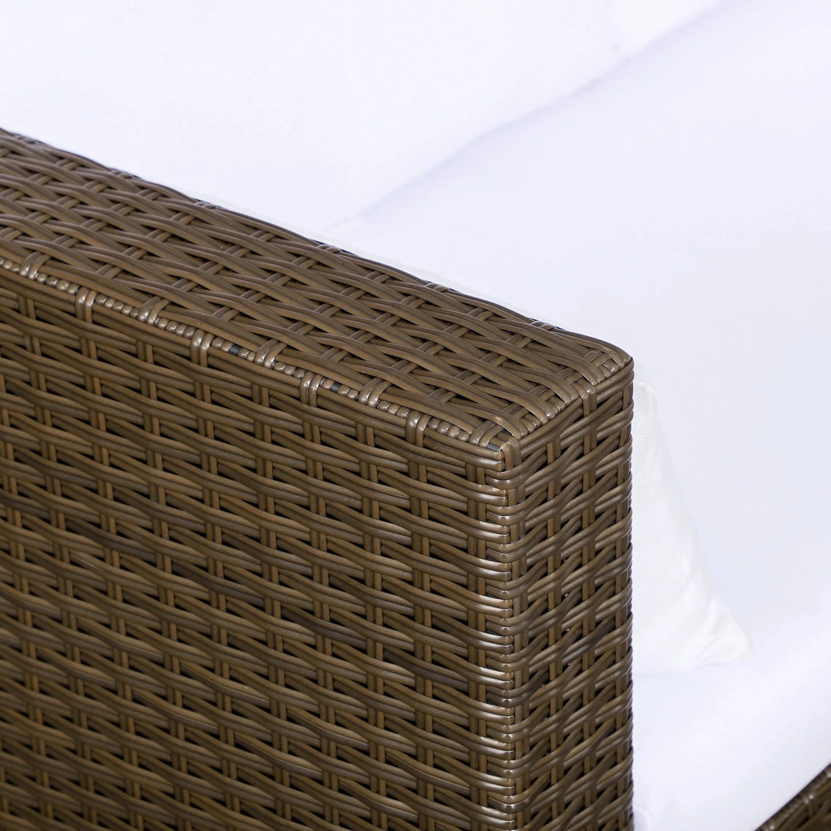 Aosom 3 Piece Modern Outdoor Patio Hand Woven Rattan Wicker Sectional Sofa with Coffee Table, image 47