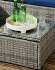 Aosom 3 Piece Modern Outdoor Patio Hand Woven Rattan Wicker Sectional Sofa with Coffee Table, image 30