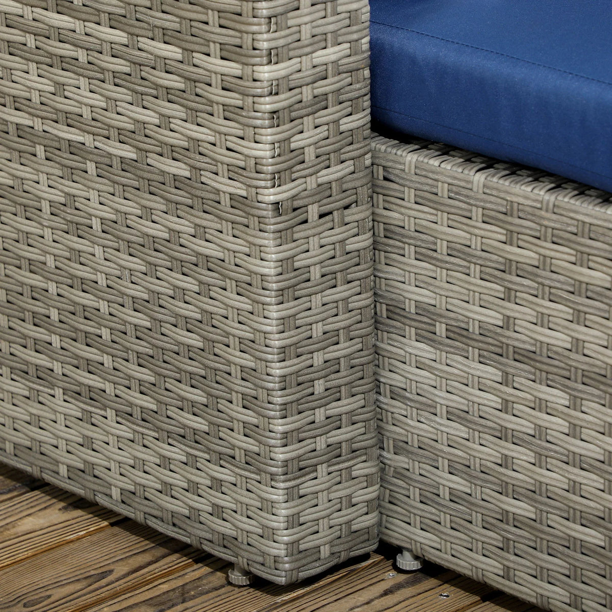 Aosom 3 Piece Modern Outdoor Patio Hand Woven Rattan Wicker Sectional Sofa with Coffee Table, image 33