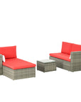 Aosom 3 Piece Modern Outdoor Patio Hand Woven Rattan Wicker Sectional Sofa with Coffee Table, image 40