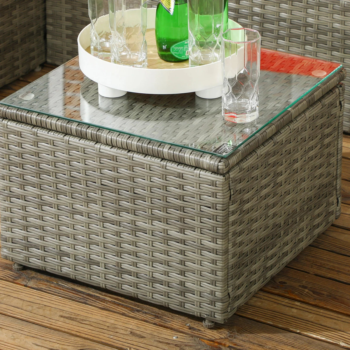 Aosom 3 Piece Modern Outdoor Patio Hand Woven Rattan Wicker Sectional Sofa with Coffee Table, image 39