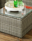 Aosom 3 Piece Modern Outdoor Patio Hand Woven Rattan Wicker Sectional Sofa with Coffee Table, image 39