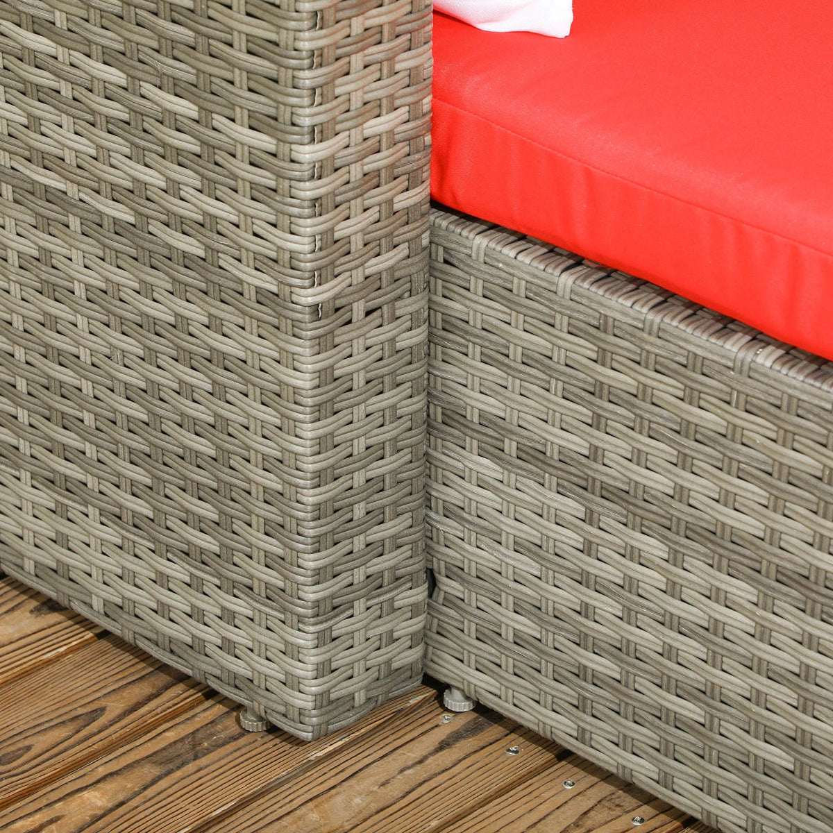 Aosom 3 Piece Modern Outdoor Patio Hand Woven Rattan Wicker Sectional Sofa with Coffee Table, image 41