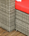 Aosom 3 Piece Modern Outdoor Patio Hand Woven Rattan Wicker Sectional Sofa with Coffee Table, image 41
