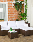 Aosom 3 Piece Modern Outdoor Patio Hand Woven Rattan Wicker Sectional Sofa with Coffee Table, image 43