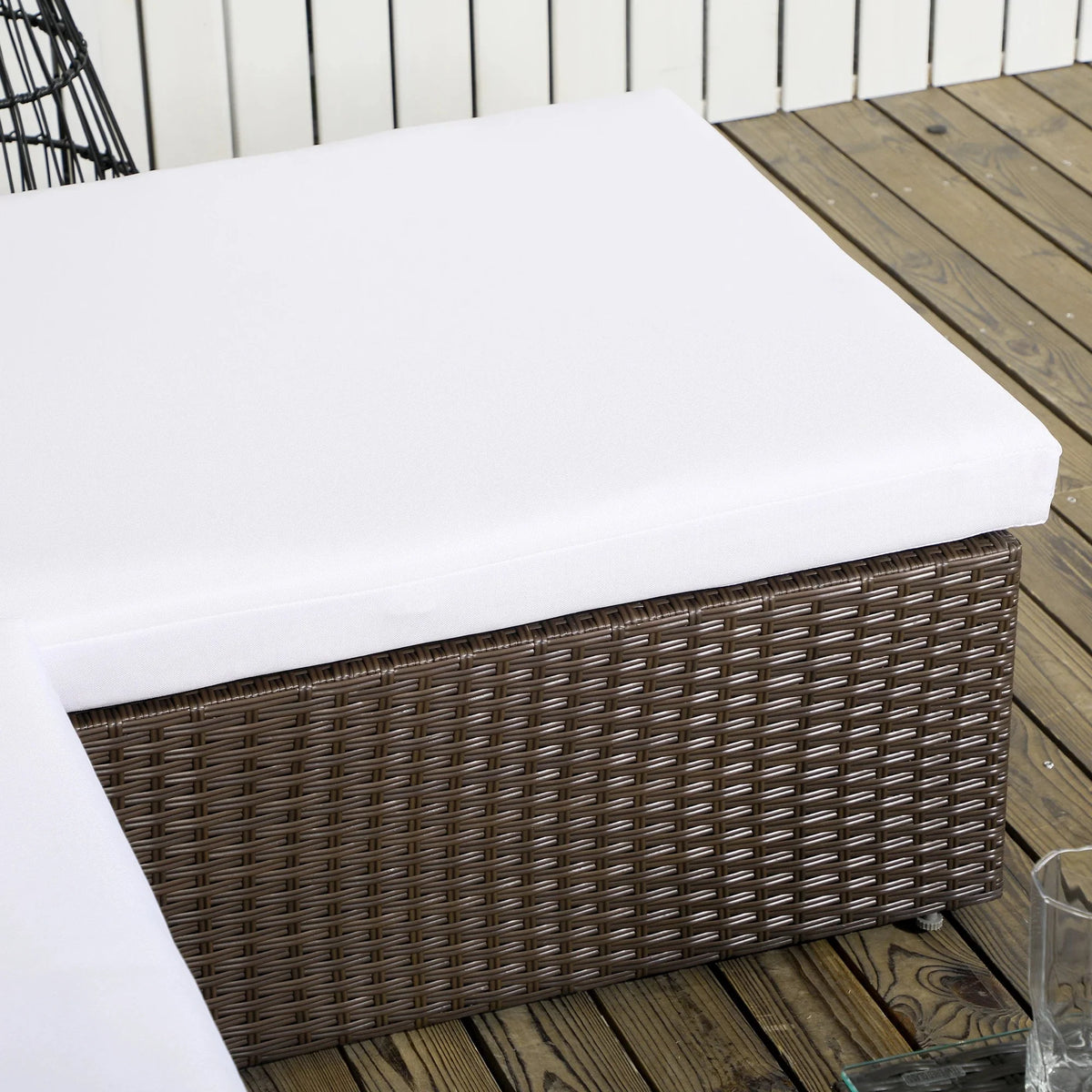 Aosom 3 Piece Modern Outdoor Patio Hand Woven Rattan Wicker Sectional Sofa with Coffee Table, image 48
