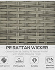 Aosom 3 Piece Modern Outdoor Patio Hand Woven Rattan Wicker Sectional Sofa with Coffee Table, image 24