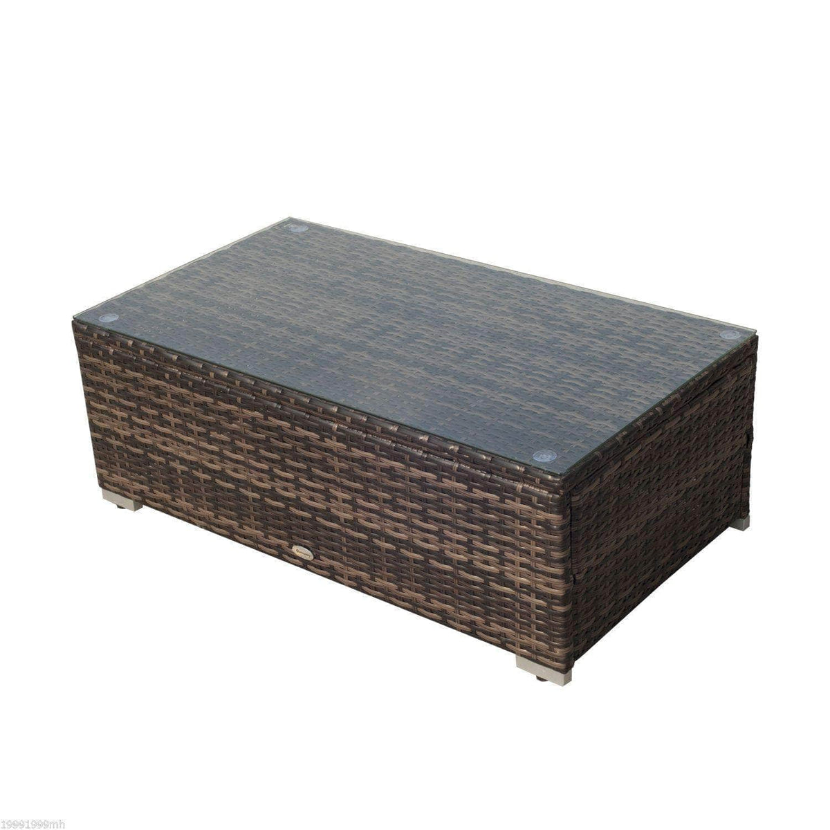 Aosom 5 Piece Outdoor Patio Rattan Wicker Modular Sectional Sofa Set with Coffee Table, image 12