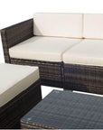 Aosom 5 Piece Outdoor Patio Rattan Wicker Modular Sectional Sofa Set with Coffee Table, image 14