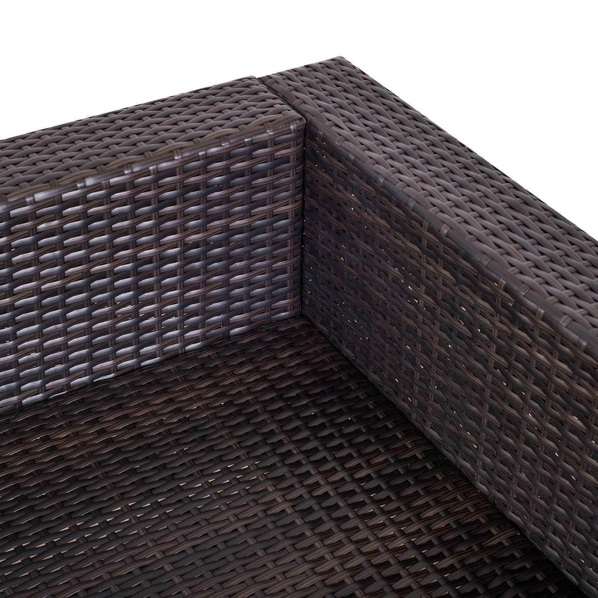 Aosom 6 Piece Outdoor Patio Wicker Rattan Modular Sectional Sofa with Coffee Table in Brown, image 7