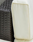 Aosom 6 Piece All Weather Deluxe Outdoor Patio Rattan Wicker Sectional Sofa Set in Cream White, image 19