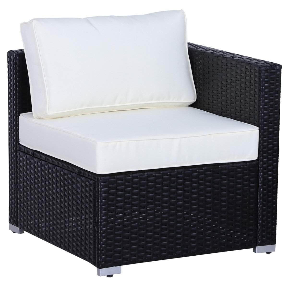 Aosom 6 Piece Outdoor Patio Rattan Wicker Modular Sectional Sofa Set with Coffee Table, image 8