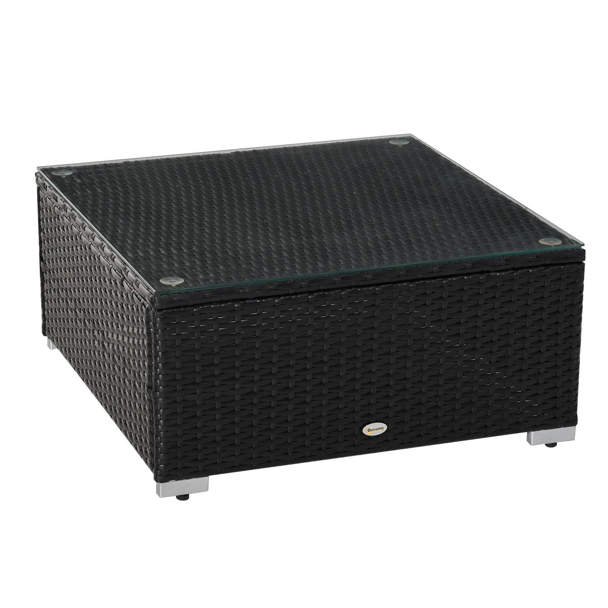 Aosom 6 Piece Outdoor Patio Rattan Wicker Modular Sectional Sofa Set with Coffee Table, image 16