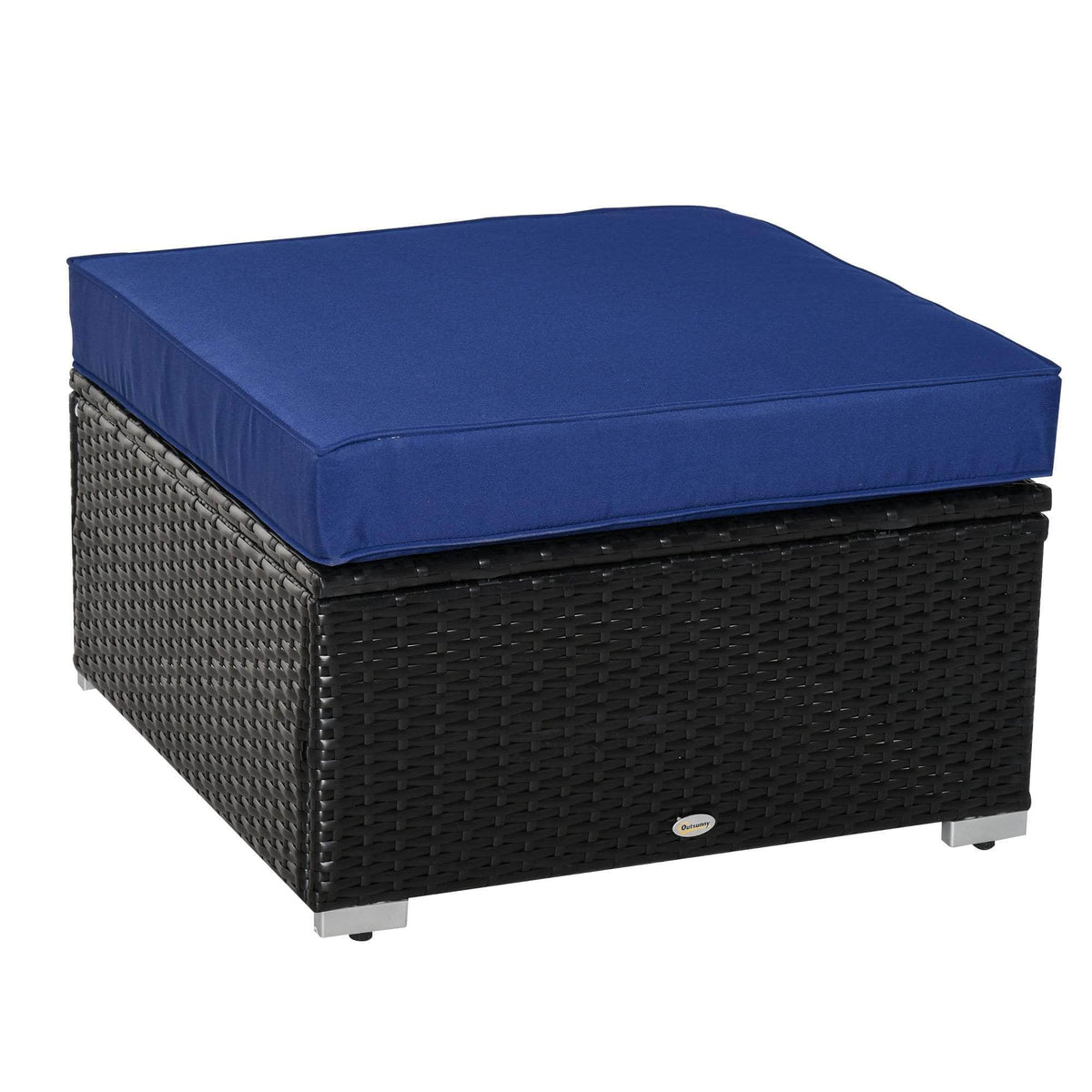 Aosom 6 Piece Outdoor Patio Rattan Wicker Modular Sectional Sofa Set with Coffee Table, image 17