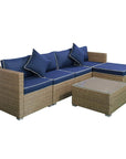 Aosom 6 Piece Outdoor Patio Rattan Wicker Modular Sectional Sofa Set with Coffee Table, image 21