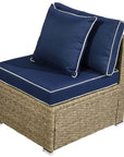 Aosom 6 Piece Outdoor Patio Rattan Wicker Modular Sectional Sofa Set with Coffee Table, image 23