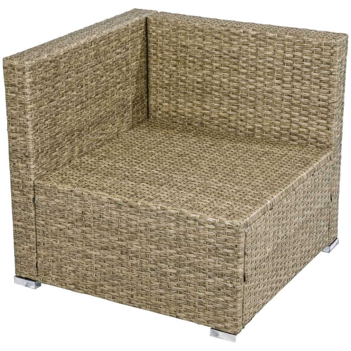Aosom 6 Piece Outdoor Patio Rattan Wicker Modular Sectional Sofa Set with Coffee Table, image 25