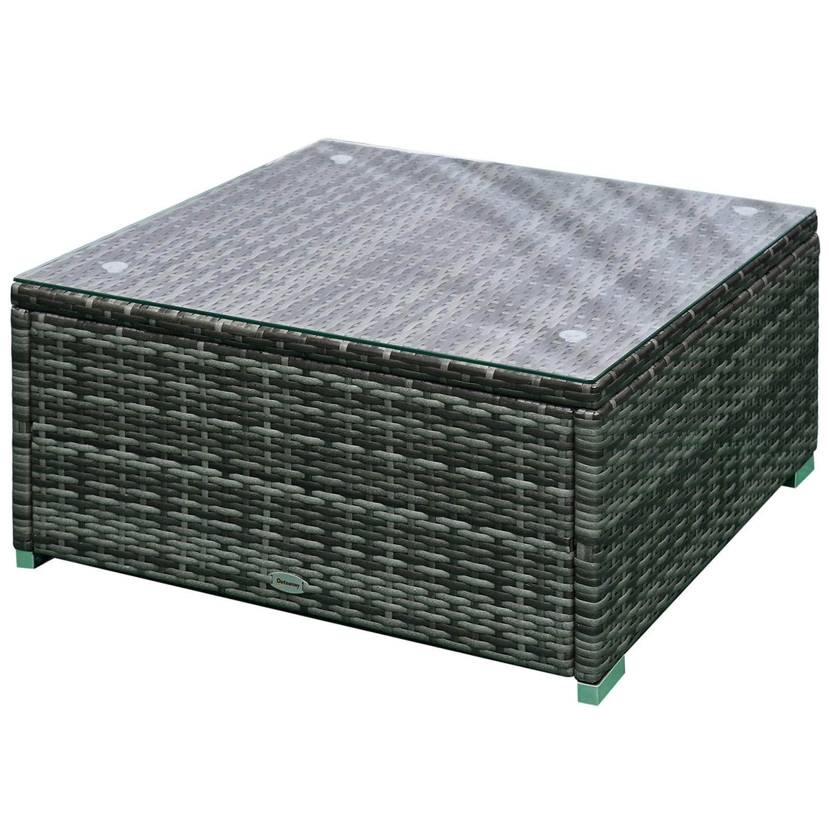 Aosom 6 Piece Outdoor Patio Rattan Wicker Modular Sectional Sofa Set with Coffee Table, image 35