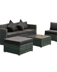 Aosom 6 Piece Outdoor Patio Rattan Wicker Modular Sectional Sofa Set with Coffee Table, image 31