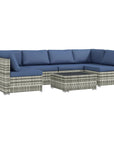 Aosom 7 Piece Outdoor Patio Rattan Wicker Modular U Shaped Sectional Sofa Set with Coffee Table, image 44