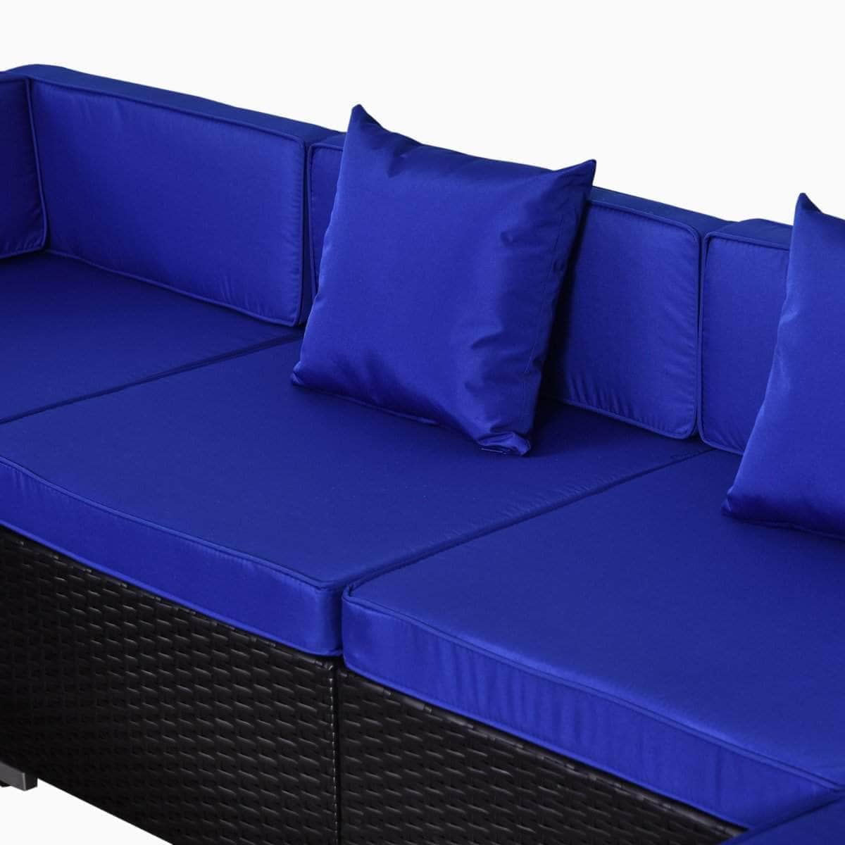 Aosom 7 Piece Outdoor Patio Rattan Wicker Modular U Shaped Sectional Sofa Set with Coffee Table, image 29