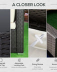 Aosom 7 Piece Outdoor Patio Rattan Wicker Modular U Shaped Sectional Sofa Set with Coffee Table, image 53