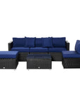 Aosom 6 Piece Outdoor Patio Rattan Wicker Modular Sectional Sofa Set with Coffee Table, image 10