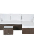 Aosom 3 Piece Modern Outdoor Patio Hand Woven Rattan Wicker Sectional Sofa with Coffee Table, image 42