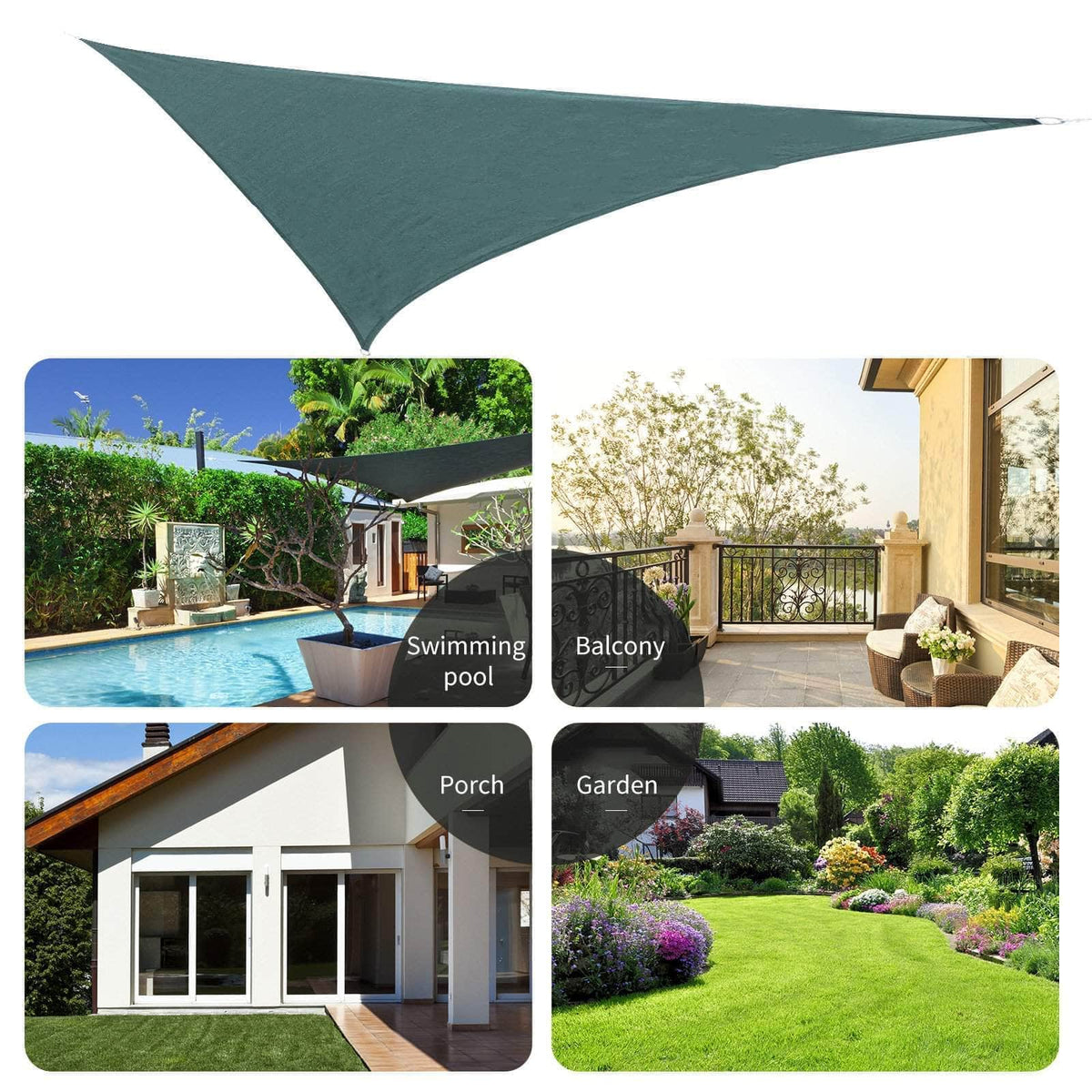 Aosom 10ft Triangle Canopy Sun Shade Sail Canopy with Carrying Bag, image 17