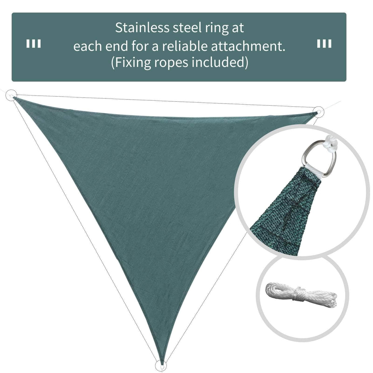 Aosom 10ft Triangle Canopy Sun Shade Sail Canopy with Carrying Bag, image 16