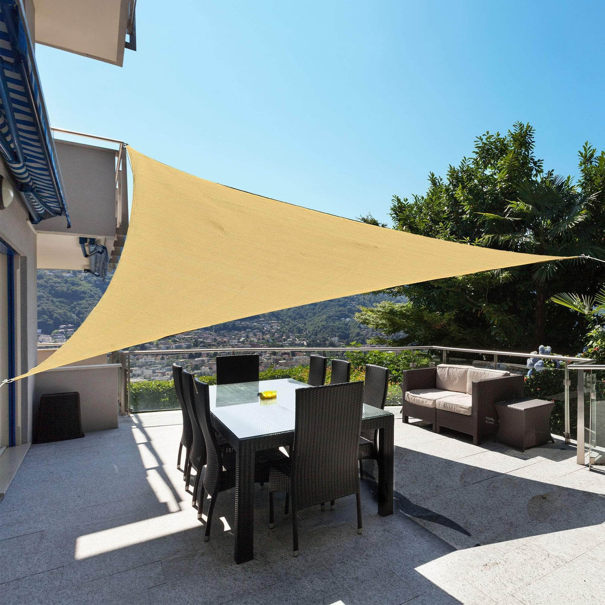 Aosom 10ft Triangle Canopy Sun Shade Sail Canopy with Carrying Bag, image 8