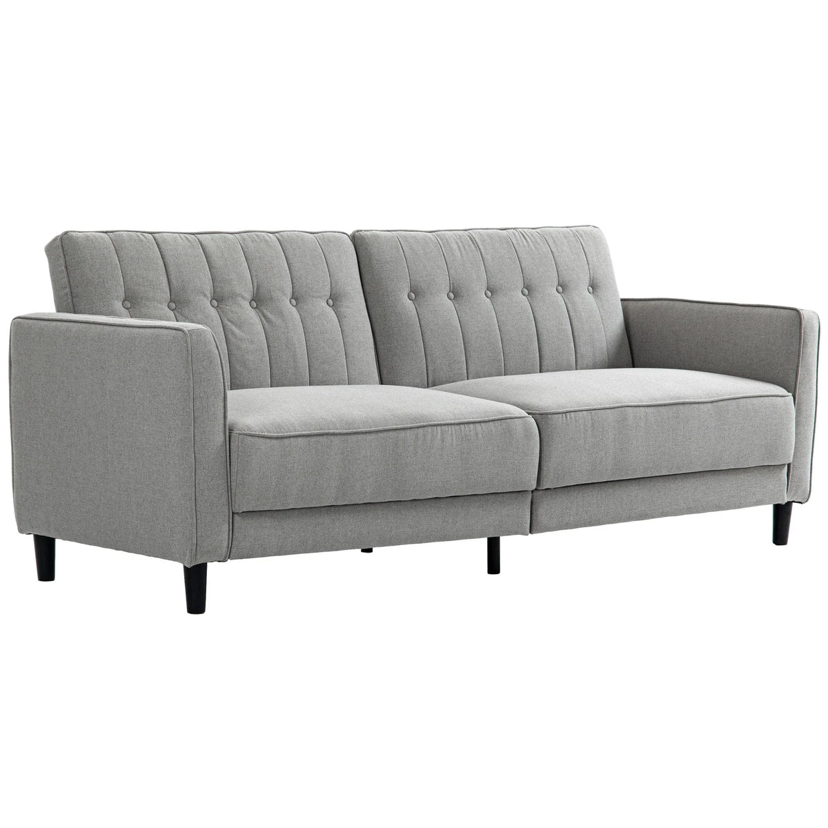 Aosom Button Tufted Fabric Convertible Sofa Bed with Adjustable Back, image 2