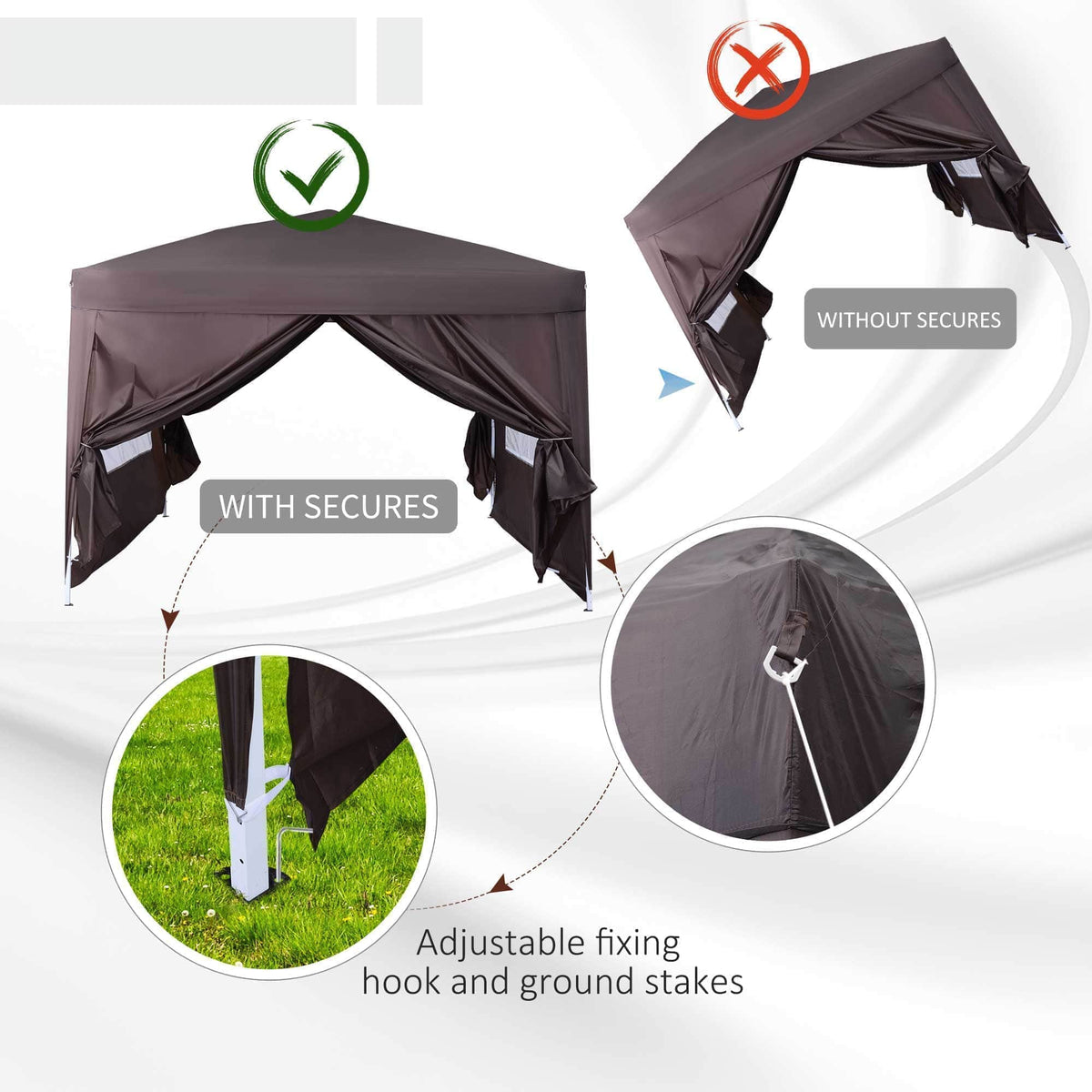 Aosom 10ft x 10ft Gazebo Canopy Portable Outdoor Folding Pop Up Tent, image 18
