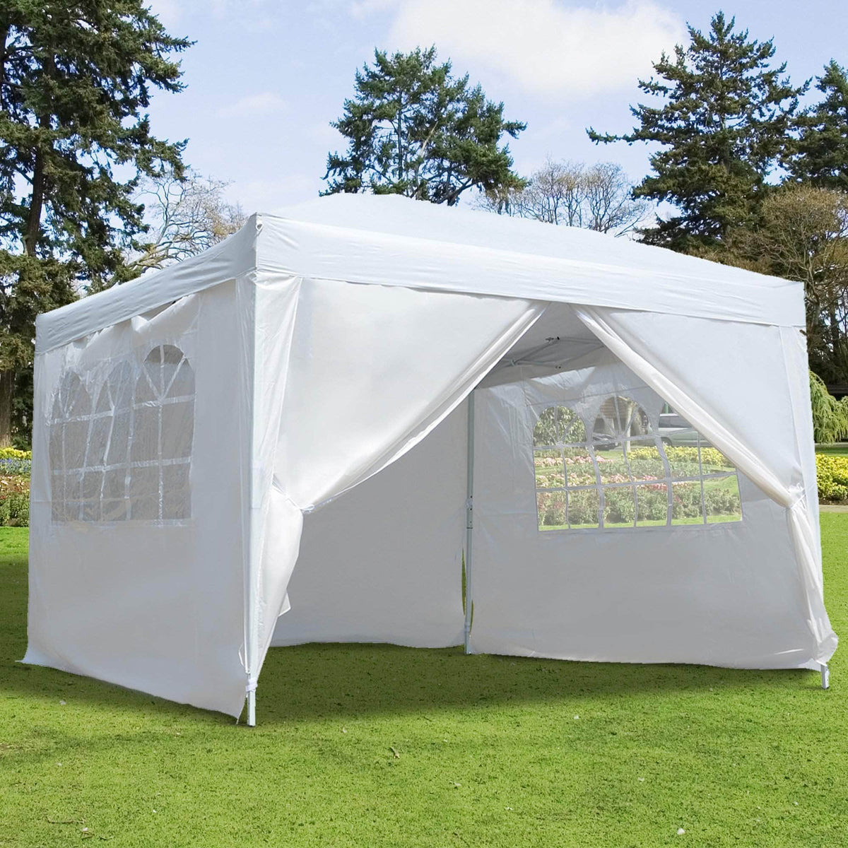 Aosom 10ft x 10ft Gazebo Canopy Portable Outdoor Folding Pop Up Tent, image 1
