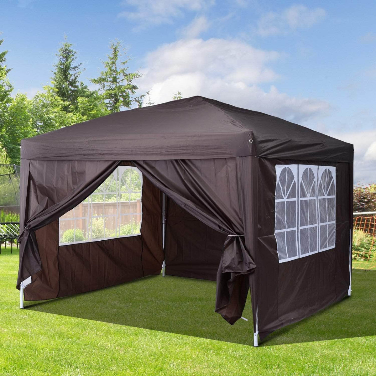 Aosom 10ft x 10ft Gazebo Canopy Portable Outdoor Folding Pop Up Tent, image 2
